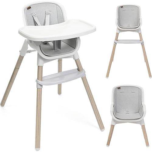 Chicco Zest Children's High Chair for Babies from 6 Months up to 27 kg, Lightweight High Chair with Adjustable Height and Removable Tray, Compact Storage, Modern Design