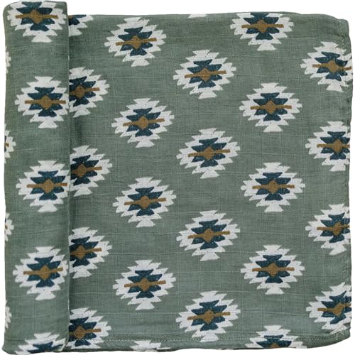 Mebie Baby Southwest Aztec Muslin Swaddle, Modern and Neutral Swaddle Blanket for Baby Girl or Boy, Soft Baby Blankets, 0-3 Month, Comfy Wrap, Baby Essentials & Gifts