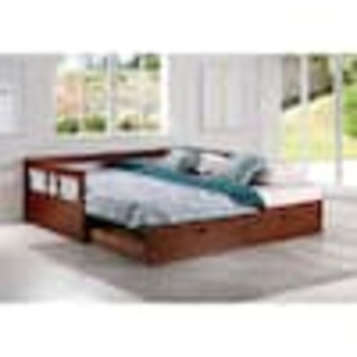 Alaterre Furniture Melody Chestnut Twin to King Bed with Under Bed Storage AJME1070