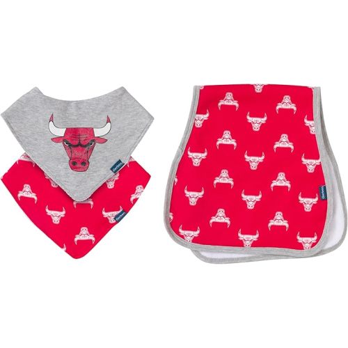 Gerber NBA unisex-baby Nba Team Bandana Bib and Burp Cloth Set