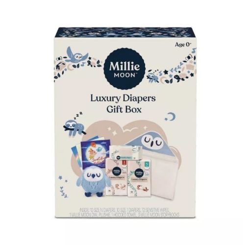 Millie Moon Luxury Diapers, Gift Box ~ (20 Count) ~ (1 Pack) ~ White.