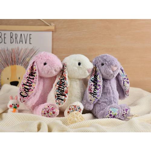 Stuffed Animal with Name, Easter Gift for Kids, Custom Plush Bunny, Personalized Bunny, Baby Shower Gift, Nursery Decor, Baby Girl/Boy Gifts