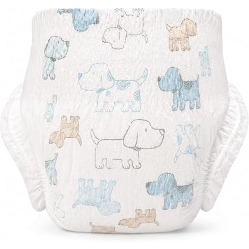 Little Me Baby Diapers | Vintage Rose, Puppy & Safari Prints | Sizes 1–4 | Soft, Absorbent & Gentle on Skin | 20–25 Count (Puppy, Size 3, 22, Count)