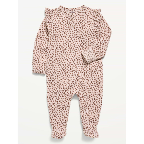 Ruffle-Trim 2-Way-Zip Sleep & Play Footed One-Piece for Baby