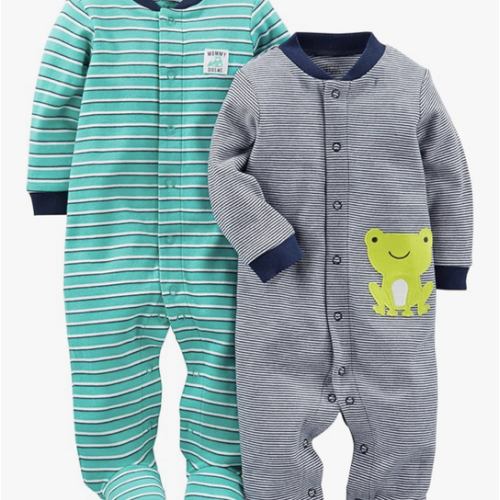 Simple Joys by Carter's baby-boys 2-way Zip Thermal Footed Sleep and Play, Pack of 2