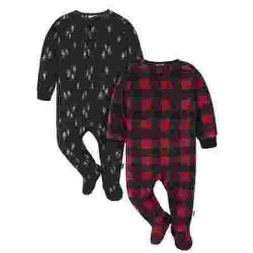 Gerber Baby and Toddler Neutral Microfleece Blanket Sleeper Pajamas, 2-Pack, Sizes 0/3 Months -5T