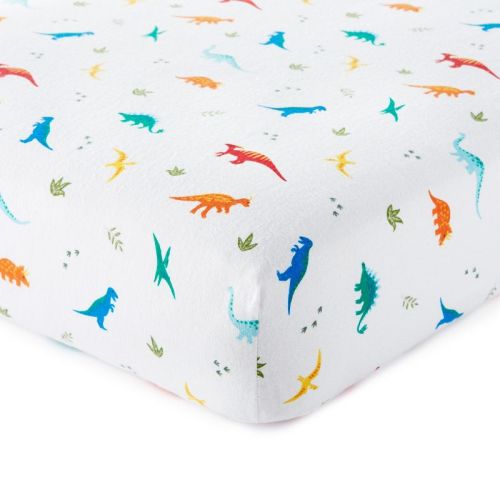 Wildkin Kids 100% Cotton Flannel Fitted Crib Sheet (jurassic Dinosaurs)