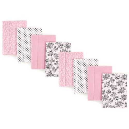 Hudson Baby Boys and Girls Cotton Poly Flannel Burp Cloths 8-Pack, Toile, One Size