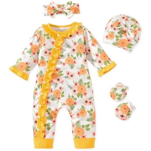 Aalizzwell Baby Girls Romper Outfit Fall Winter Clothes with Accessories