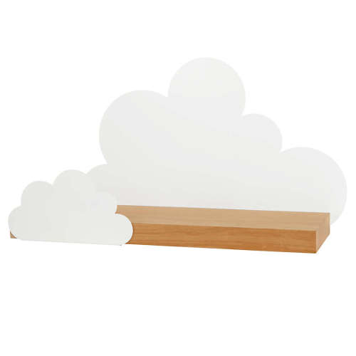 Cloud Metal and Wood Wall Shelf