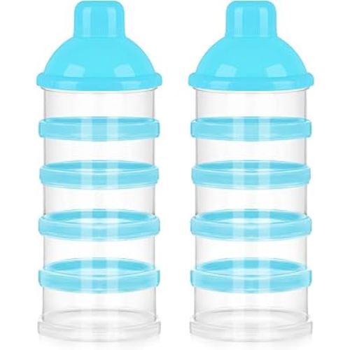 Accmor Formula Dispenser On The Go, 5 Compartments Stackable Formula Container for Travel, Baby Milk Powder Kids Snack Container, BPA Free