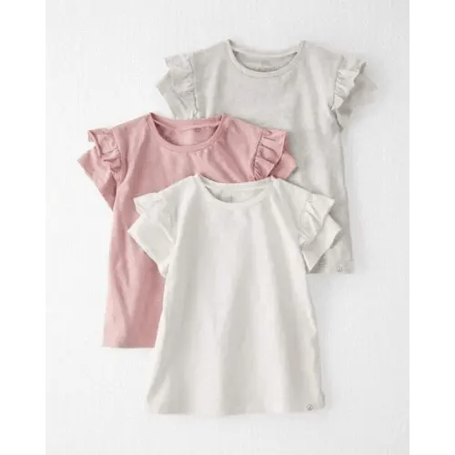 Toddler Girl 3-Pack Organic Cotton Flutter T-Shirts - Little Planet | Carter's