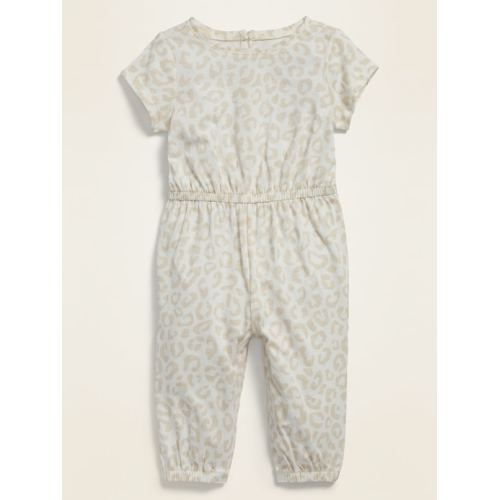 Printed Short-Sleeve Jersey Jumpsuit for Baby