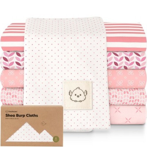 KeaBabies 6pk Shea Baby Burp Cloths for Baby Boys and Girls, 100% Organic Cotton Burping Cloths for Babies, Newborn