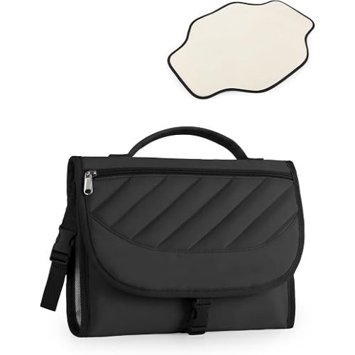 Diaper Clutch Bag with Portable Changing Pad, Black
