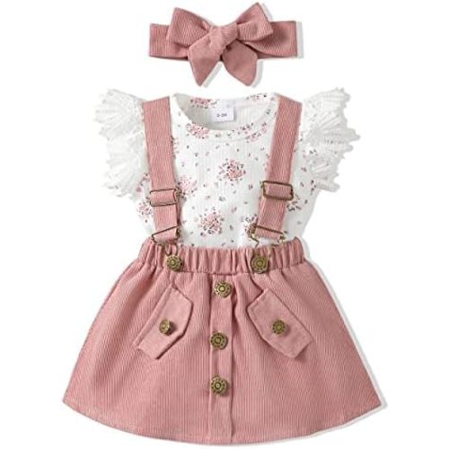 Newborn Baby Girl Clothes Dresses Outfits Gifts Romper Top Overalls Dress Suspender Skirt Sets for Infant Girls