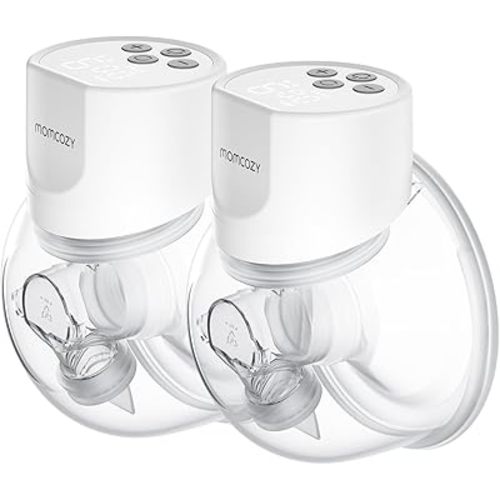Momcozy Hands-Free Breast Pump S12 Pro, Wearable Pump, 24mm, 2 Pack, Light White