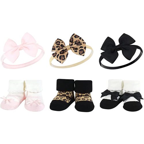 Hudson Baby Girl's Headband and Socks Giftset