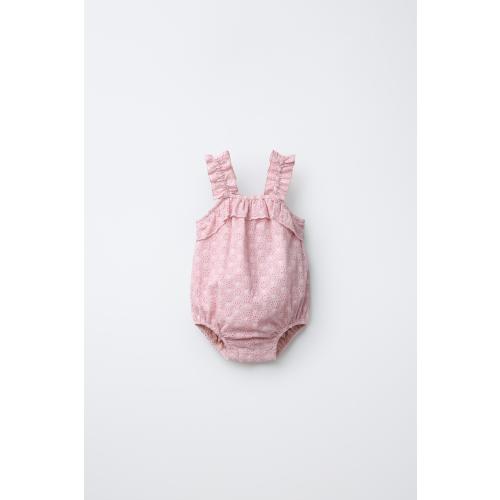 SWISS EMBROIDERED ROMPER - Pink | ZARA United States