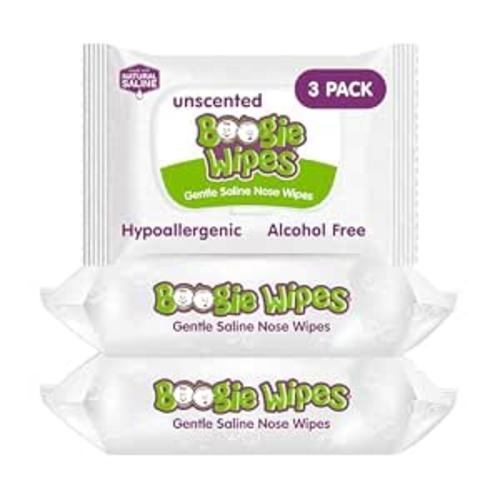 Boogie Saline Nose Wipes Unscented - 90 Count