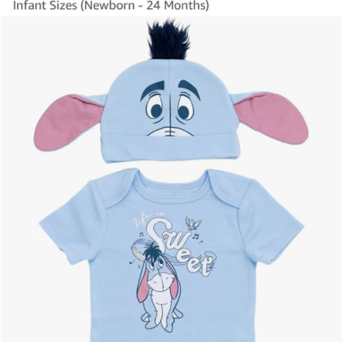 Disney Cosplay Baby Bodysuit and Hat Set Newborn to Infant Sizes (Newborn - 24 Months)