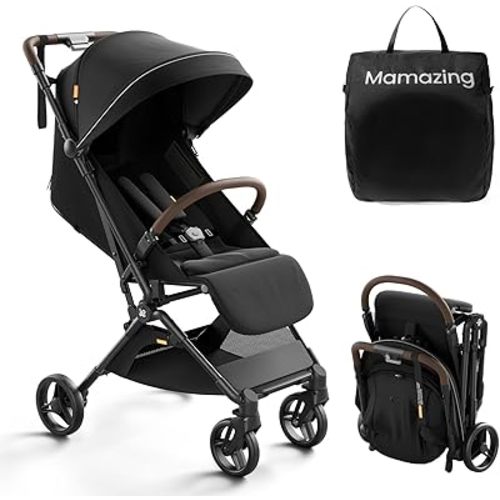 MAMAZING Ultra Air Lightweight Baby Travel Stroller with Carbon Fiber Frame, Compact & Airplane-Friendly, One-Handed Fold, 11.6 lbs, Perfect for Toddlers, Jet