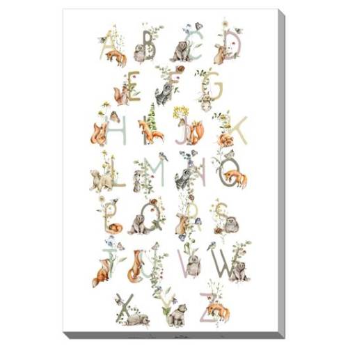 Woodland Friends Alphabet Canvas  30 X 45