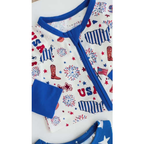 Red White and Blue Bows Ruffle Blanket – In My Jammers