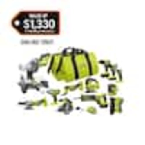 RYOBI ONE+ 18V Cordless 12-Tool Combo Kit with (1) 1.5 Ah Battery and (2) 4.0 Ah Batteries and Charger PCL2200K3N