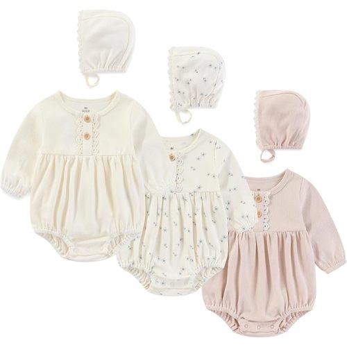 Newborn Baby Girl Bodysuit Suit Baby Clothes Long Sleeve/Short Sleeve 3 Outfit Bundle Mix Match