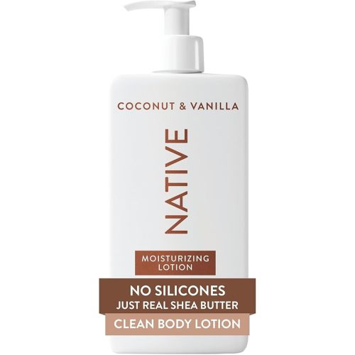 Native Body Lotion, Coconut & Vanilla, 48-Hour Hydration for Dry & Sensitive Skin, Made with Plant-Based Moisturizers like Shea Butter, Silicone & Paraben Free, 16.5 fl oz