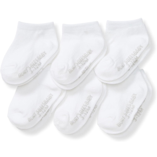 Burt's Bees Baby Baby Girls' Ankle Socks with Non-Slip Grips (6-Pack)