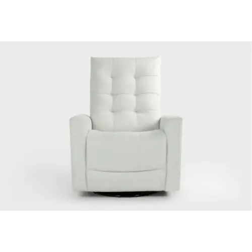 Ansel Cream Fabric 33" Power Swivel Glider Recliner With Power Headrest & Usb