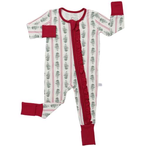 Girls Ruffle Pine Needles Zipper Romper – Hamner Hill