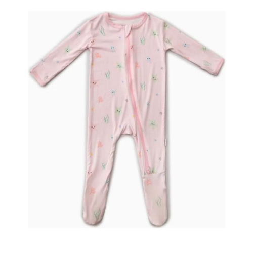 Zippered Footie, Starfish - Bamboo Little Sleepwear | Maisonette