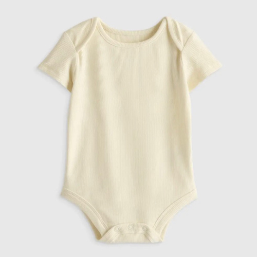 Softest Rib Short Sleeve Bodysuit in Ivory