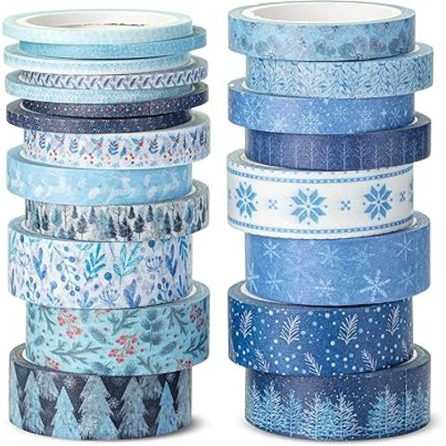 Mr. Pen- Washi Tape Set, 21 Rolls, Assorted Sizes, Ocean Breeze, Washi Tape for Journaling