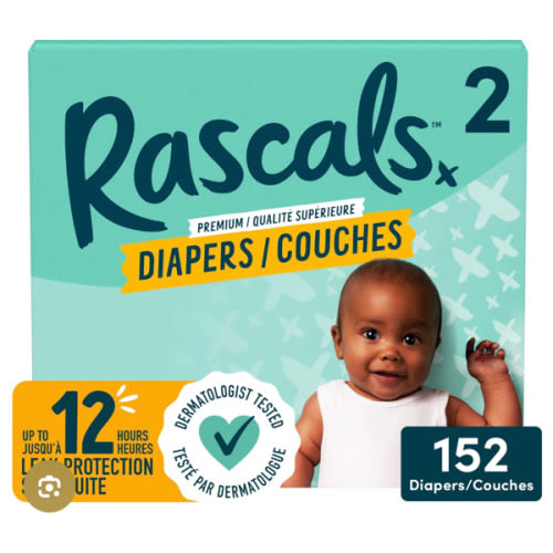Couches Rascals Premium, Taille 2, 152 unités - Walmart.ca