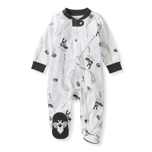 Burt's Bees Baby Baby Girls Pajamas, Zip Front Non-Slip Footed Sleeper Pjs, 100% Organic Cotton