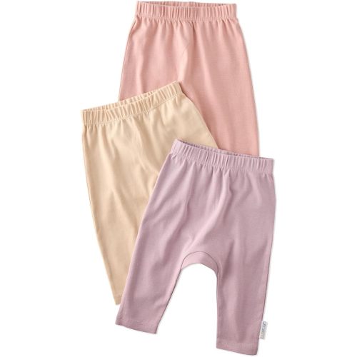 Butterblu Harlowe 3-Pack Pants 100% Organic Cotton Set | GOTS Certified Organic Cotton Pants Set for Baby Boys, Girls, Soft, Machine Washable, Made to Match Colors