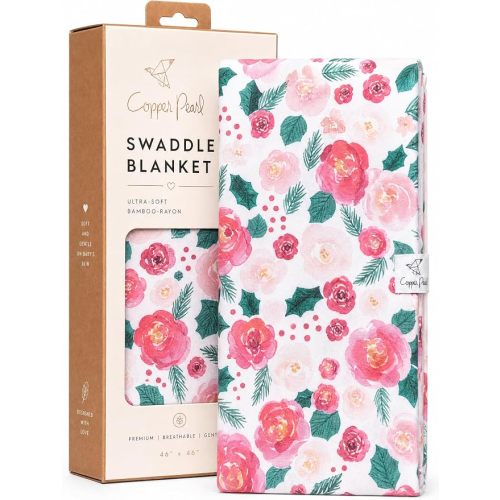Copper Pearl Swaddle Blankets for Newborns | Soft Stretchy Receiving Blankets for Boys and Girls | Large 46 x 46 Inch Baby Blankets | Lightweight and Breathable Swaddles | Moss