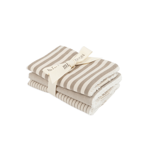 Burp Clothes - Beige Stripes