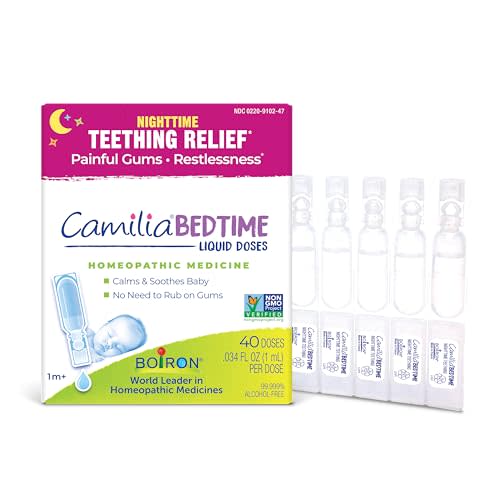 Boiron Camilia Bedtime Drops - 40 Count for Nighttime Teething Relief, Painful Gums, Restlessness, and Irritability - Sterile Liquid Doses