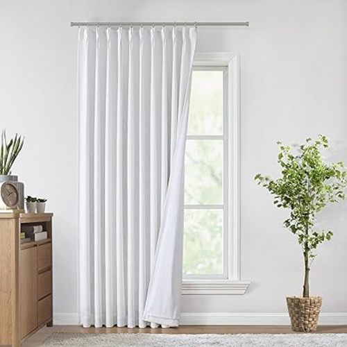 Vision Home White Pinch Pleated Full Blackout Curtains 60 inch Wide Thermal Insulated Window Panels 90 inch for Living Room Bedroom Room Darkening Pinch Pleat Drapes with Hooks Back Tab 60" Wx90 Lx1