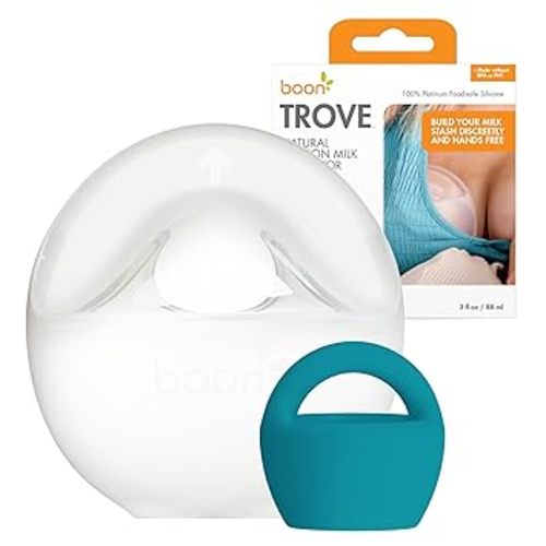 Boon Trove Silicone Manual Breast Pump with Plug - 1 Count | 1 Count, 100% Food Grade Silicone, Passive Suction, Hands-Free Milk Collection, Top Rack Dishwasher Safe, Made Without BPA