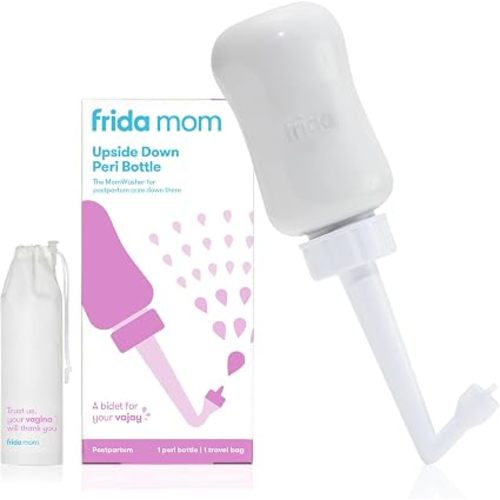 Frida Mom Upside Down Peri Bottle Sprayer for Postpartum Care w/ Bag, Gray