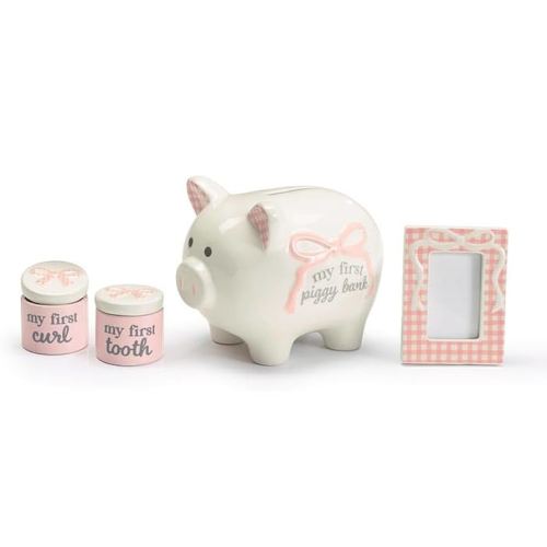 burton+BURTON Baby Girl Gift Set, 6.75-Inch, Pink, Set of 4