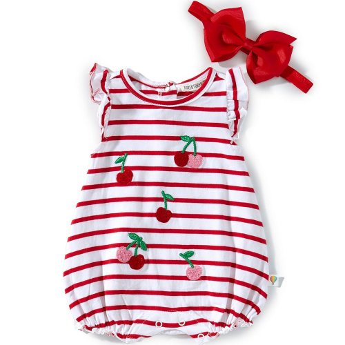 Adventurewear 360 Baby Girls Cherry Stripe Romper