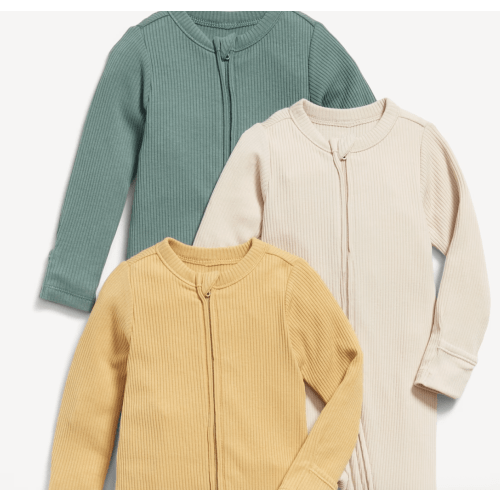 2-Way-Zip Sleep & Play Footed One-Piece 3-Pack for Baby