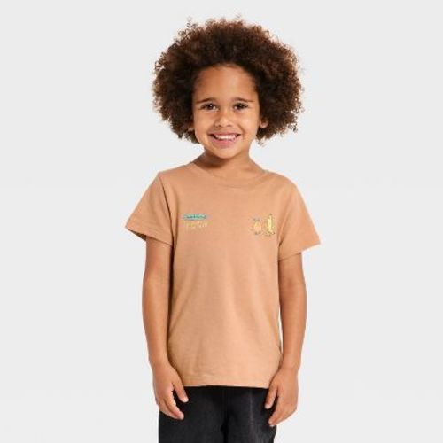Toddler Boys' Short Sleeve Classic Fit Graphic T-Shirt - Cat & Jack™ Brown 2T